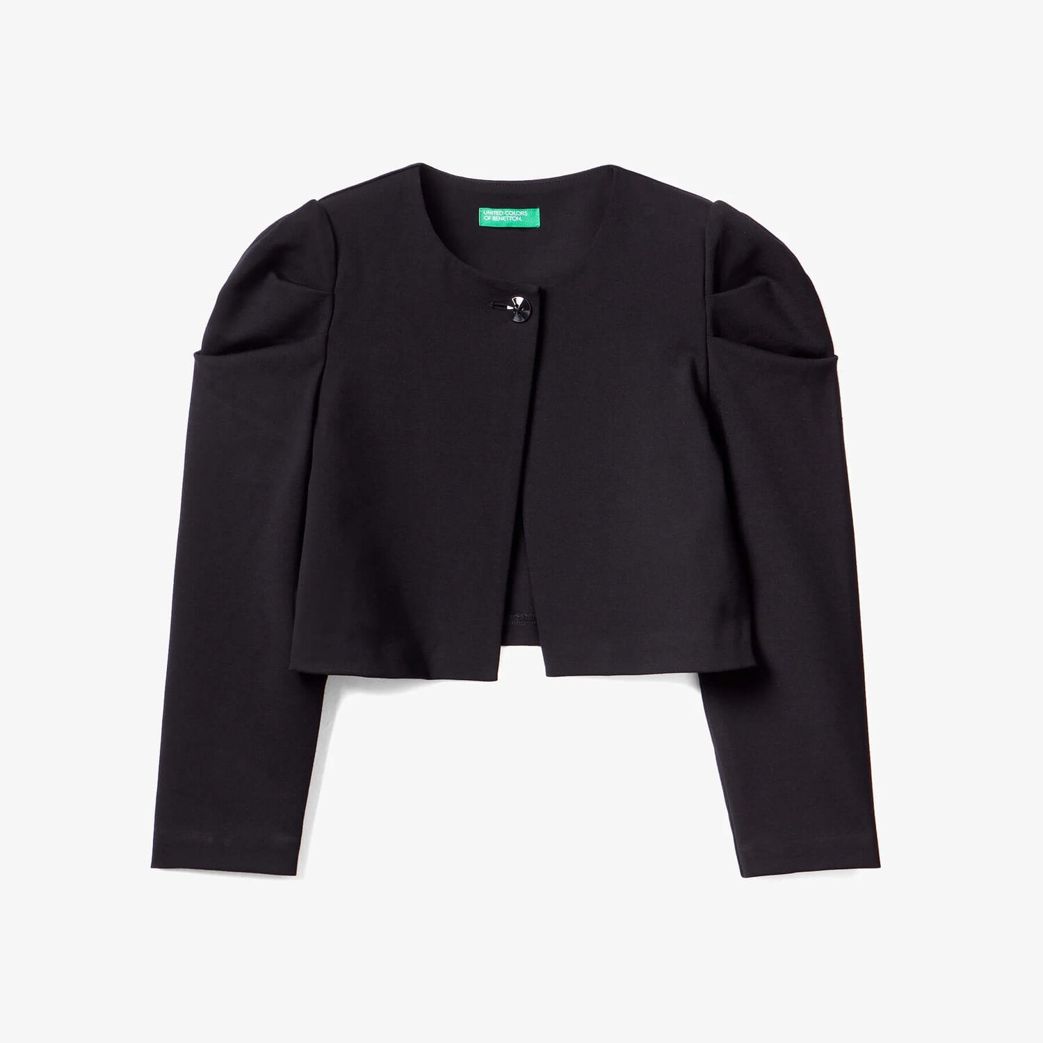 

Блейзер United Colors of Benetton Cropped With Puff Sleeves, черный