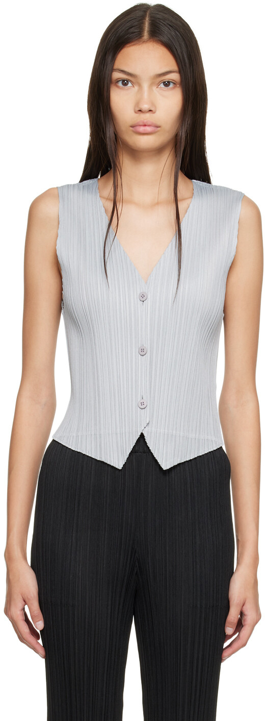

Серый жилет Forward 1 Pleats Please Issey Miyake