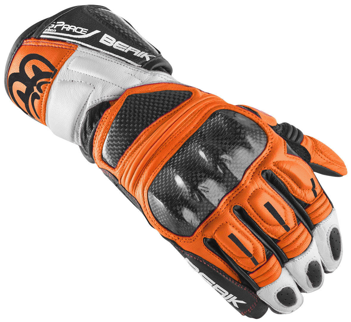 Мотоциклетные перчатки Berik Namib Pro с усиленной боковиной, черный/белый/оранжевый мотоциклетные перчатки namib pro berik черный красный