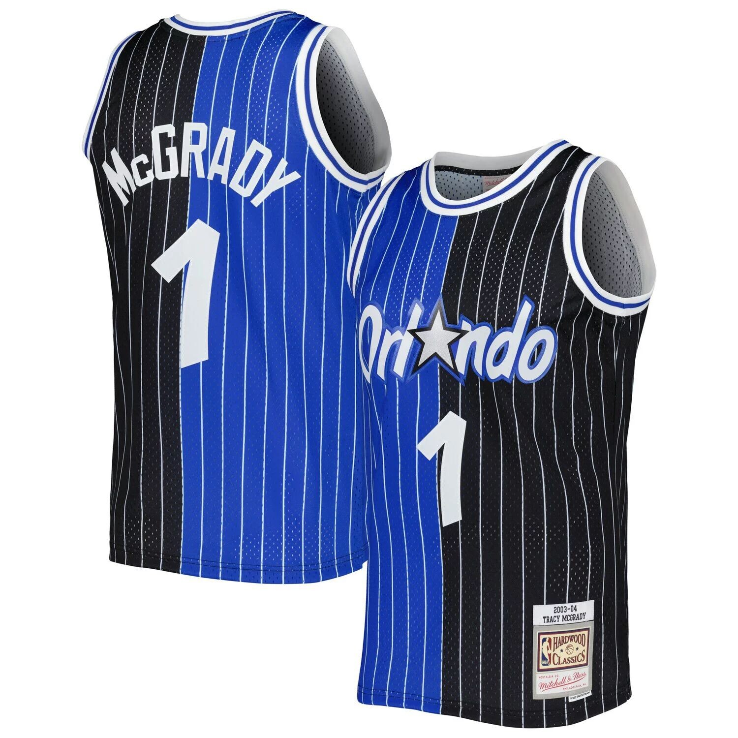 

Мужское джерси Mitchell & Ness Tracy McGrady синее/черное Orlando Magic Hardwood Classics 2003-04 Split Swingman Джерси