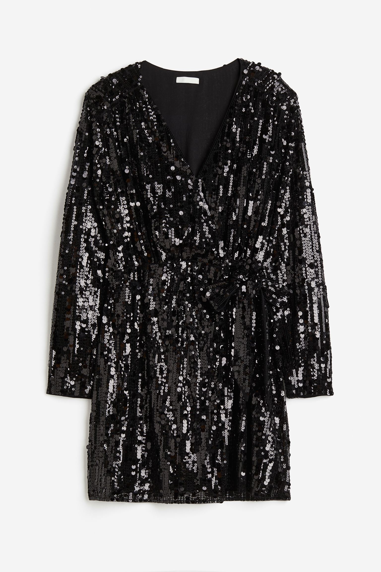 Платье H&M Sequined Wrap, черный платье asos edition sequined wrap ярко розовый