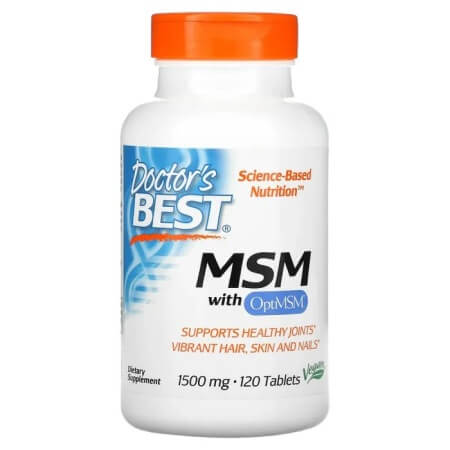 МСМ с OptiMSM, Doctor's Best, 1500 мг, 120 таблеток