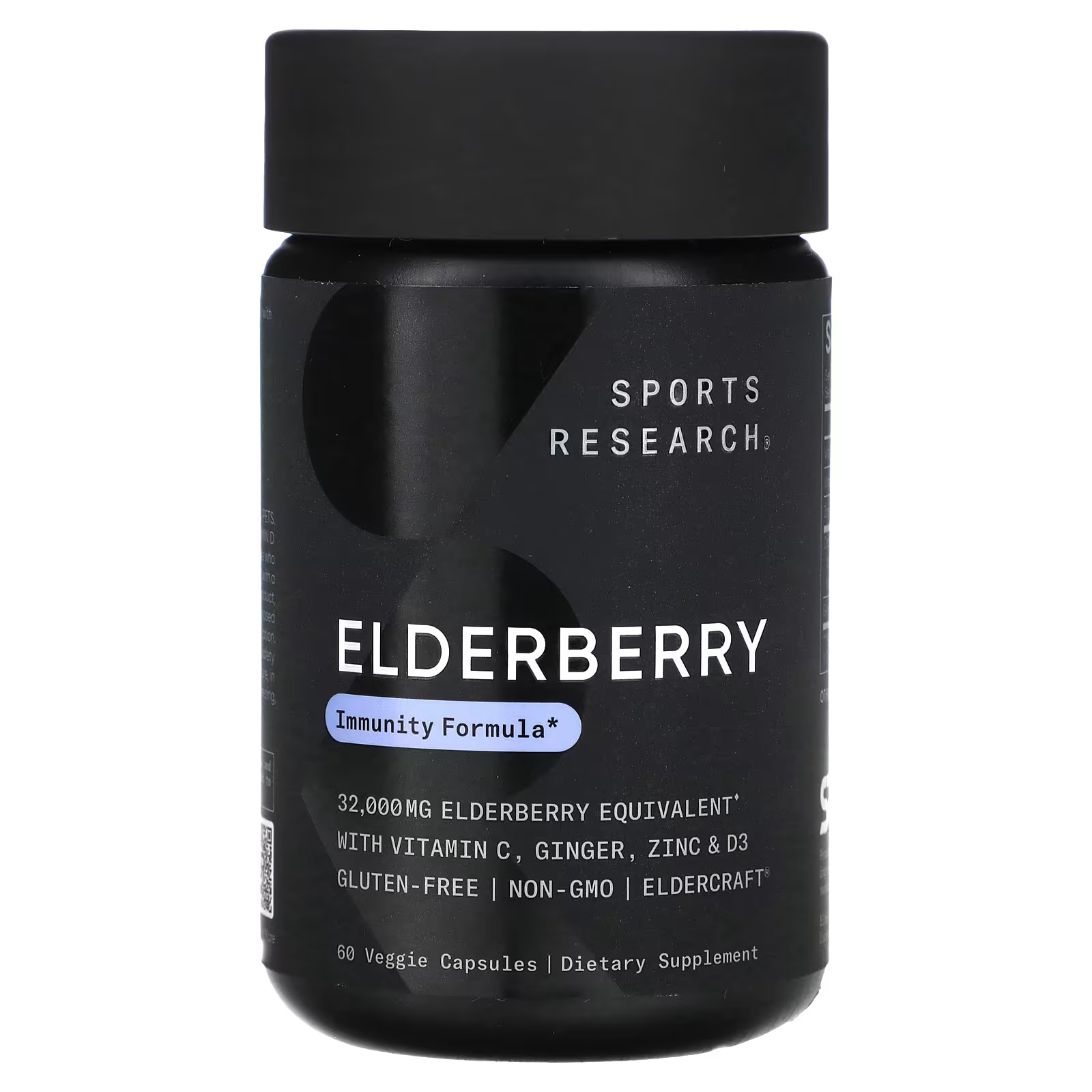 Пищевая добавка Sports Research Elderberry, 60 растительных капсул sports research комплекс бузины 60 растительных капсул