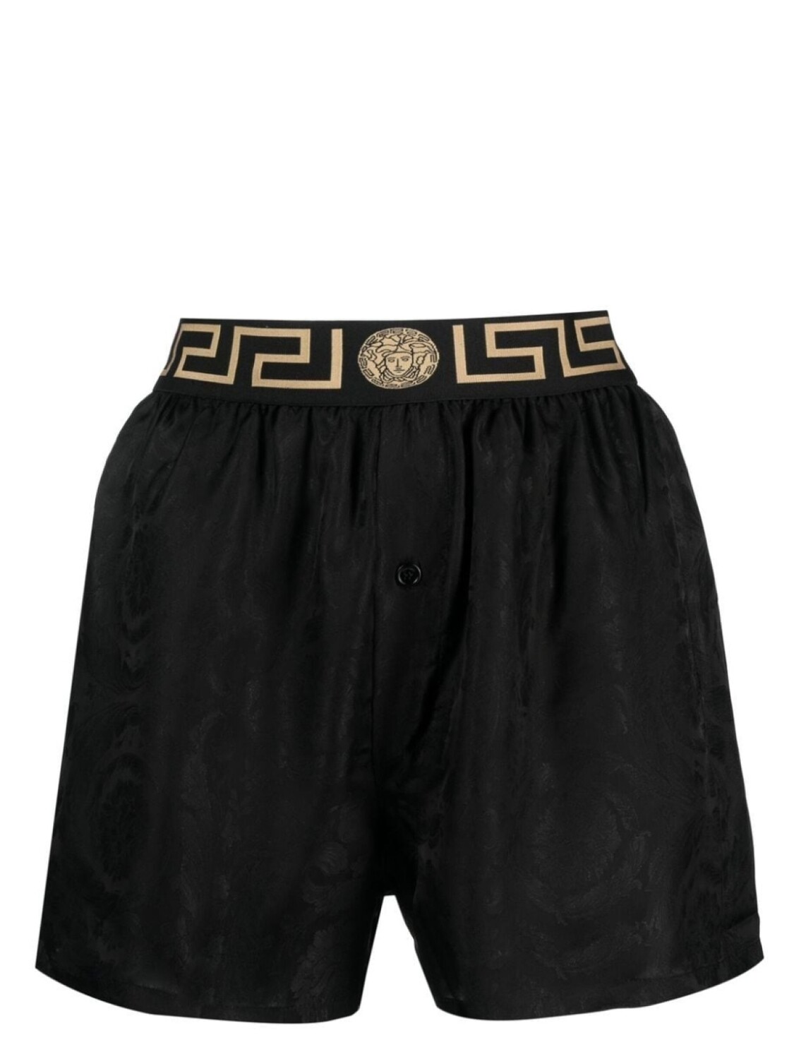 

Versace Greca-detailed pajamas shorts, черный