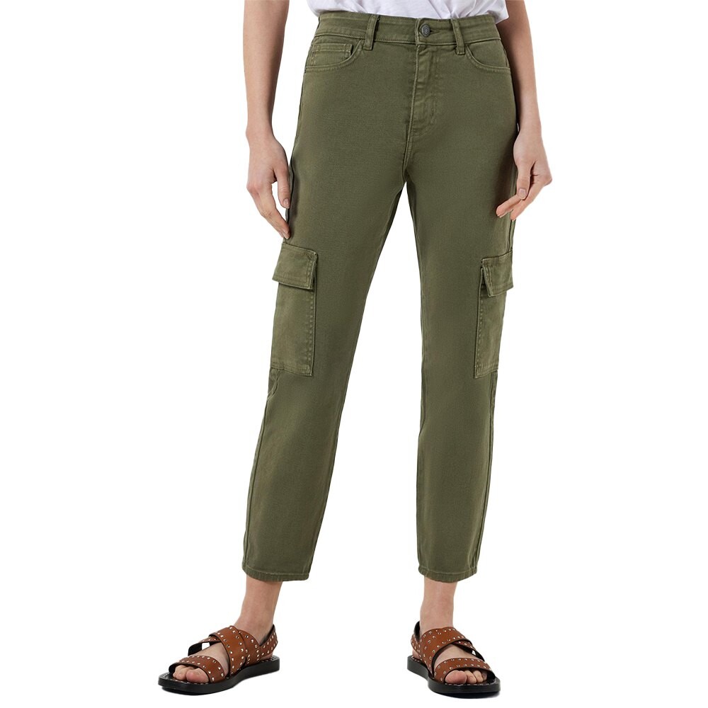 

Брюки Noisy May Moni high waist cargo, зеленый