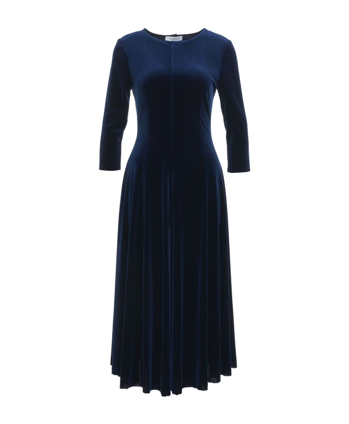 

Синее бархатное платье макси AW24 Gender, синий