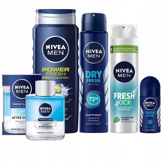 

Набор косметики для тела и лица, 5 шт. Nivea Men Fresh