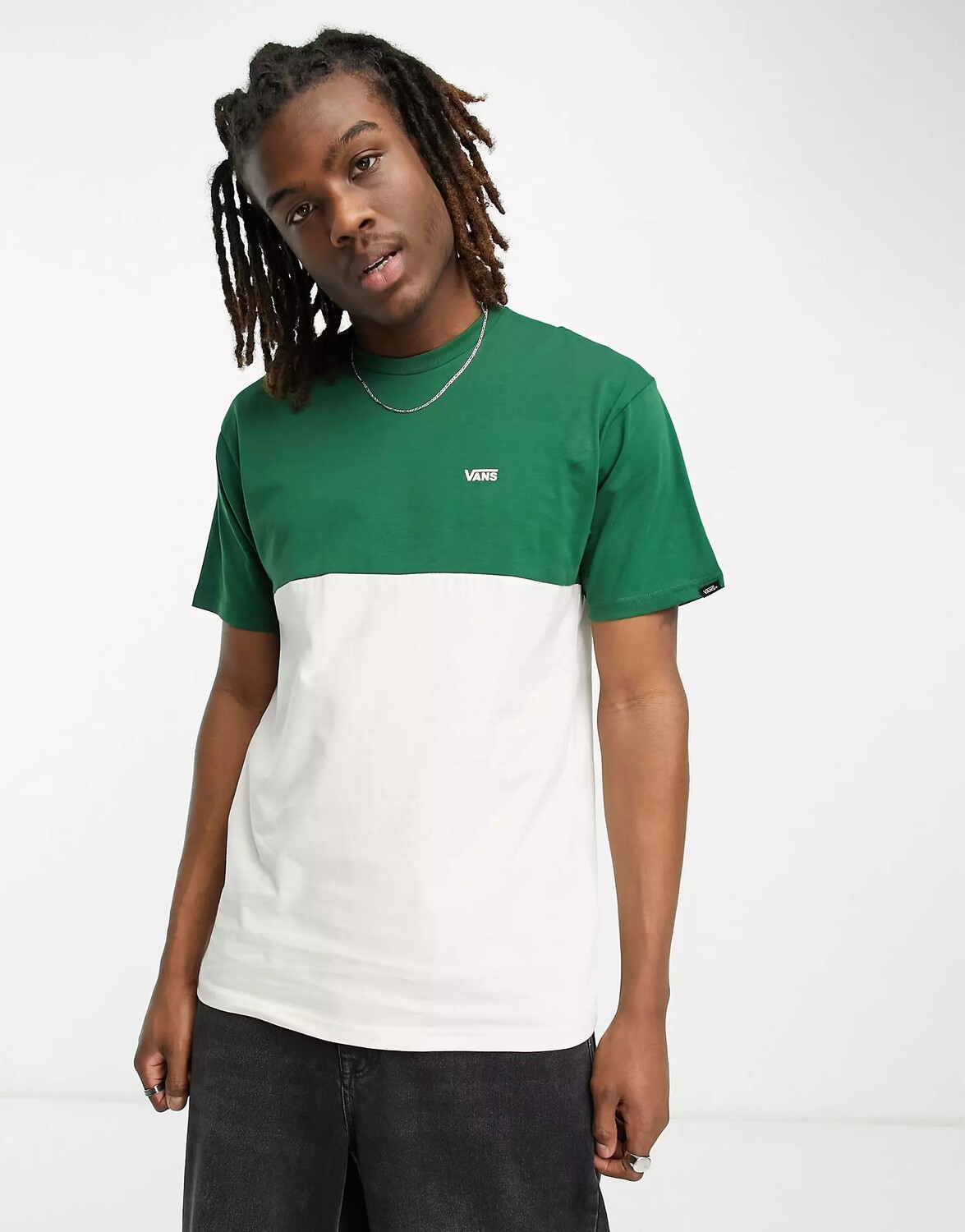 

Футболка Vans Colour Block, белый, зеленый