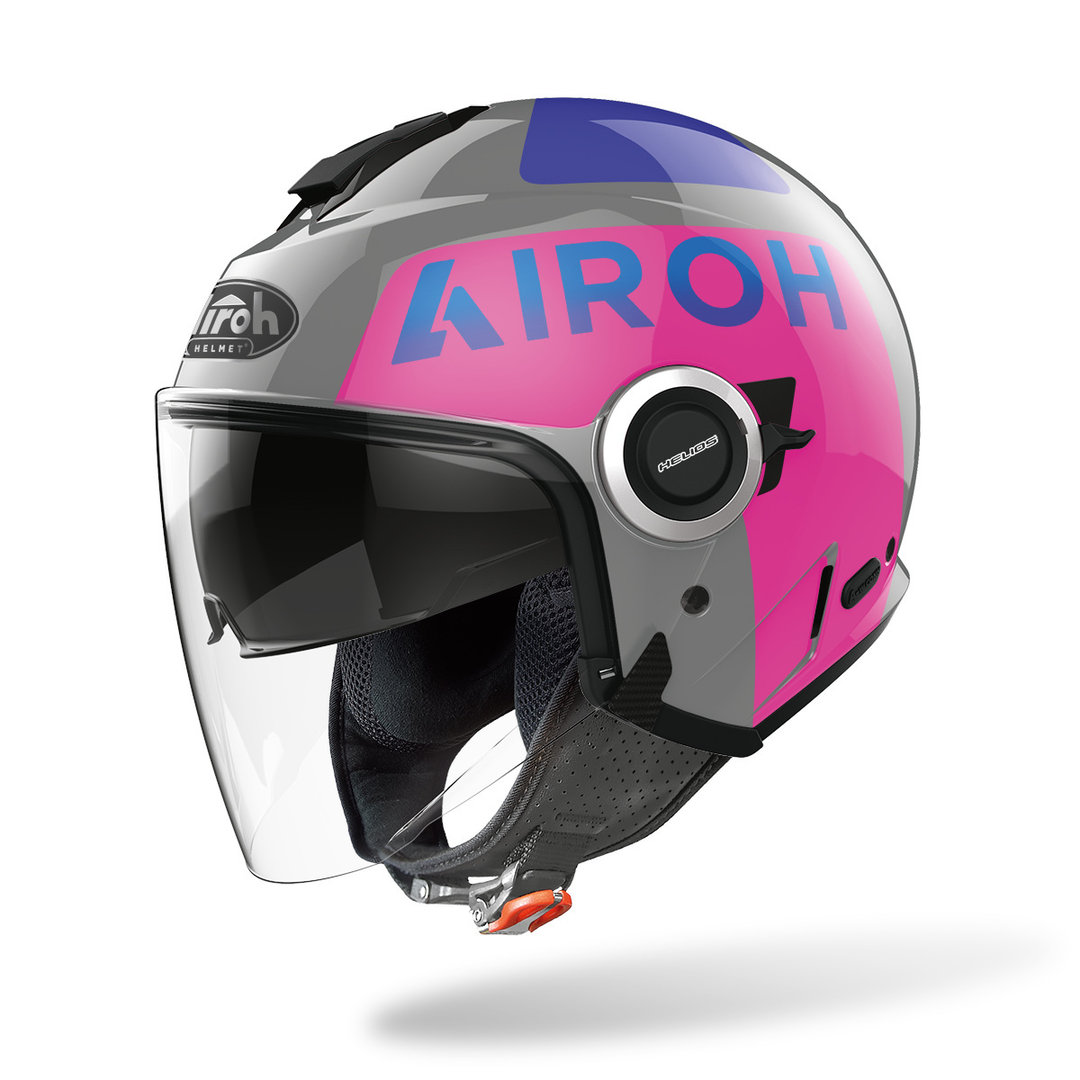 Шлем Airoh Helios Up реактивный, серый/розовый