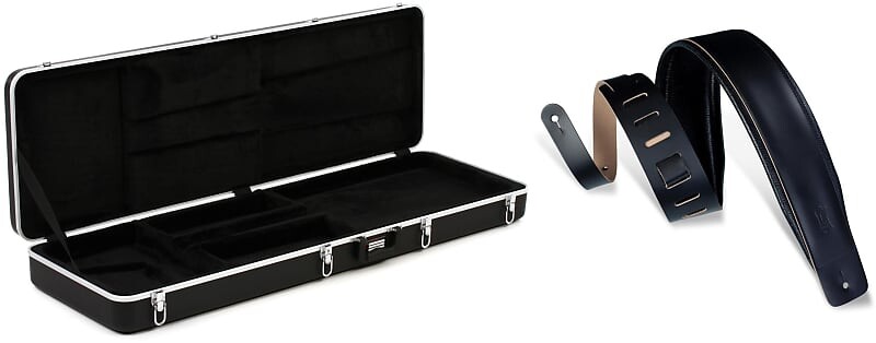 

Gator GC-Bass Deluxe Формованный ABS чехол для электробас-гитары в комплекте с кожаным ремешком для гитары Levy's DM1 3 дюйма с мягкой внутренней частью - черный Gator + Levy's GC-Bass=1 DM1PD-BLK=1