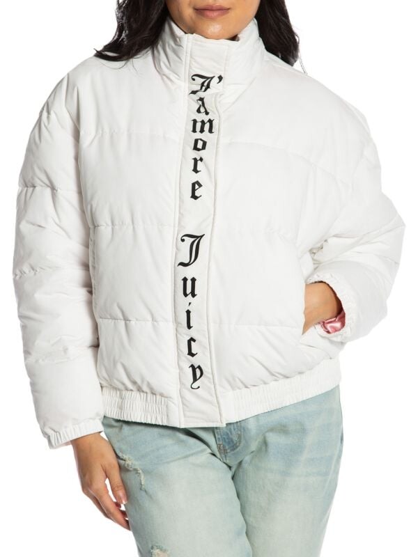 

Пуховик с логотипом onyx Juicy Couture Ivory