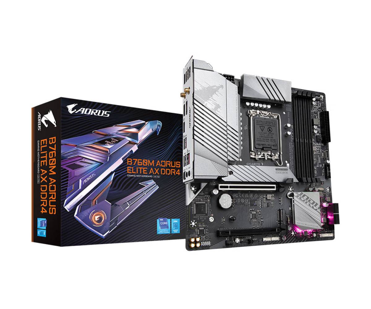 Материнская плата GIGABYTE B760M AORUS ELITE AX DDR4 - фото