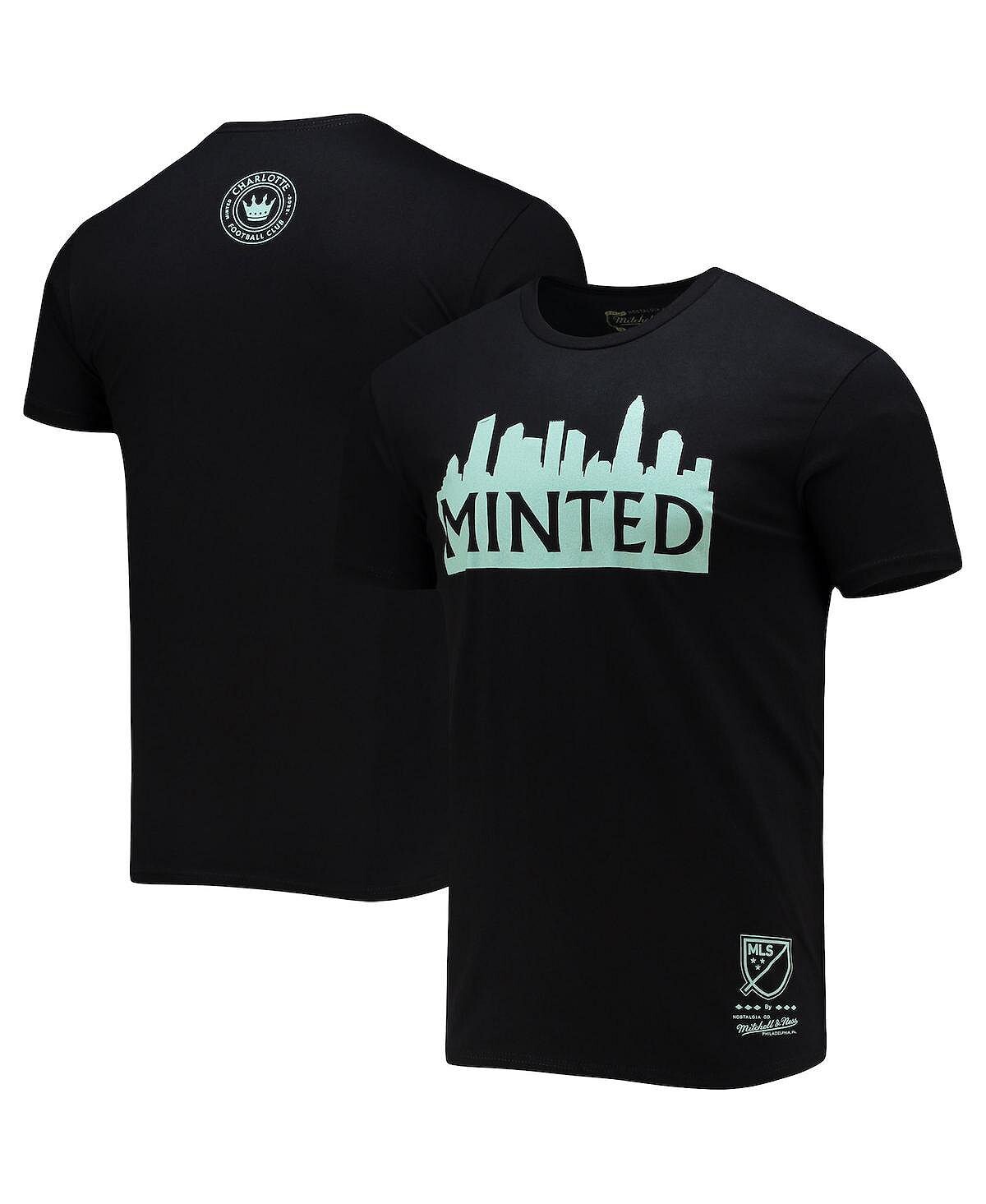 

Мужская черная футболка charlotte fc minted skyline Mitchell & Ness, черный