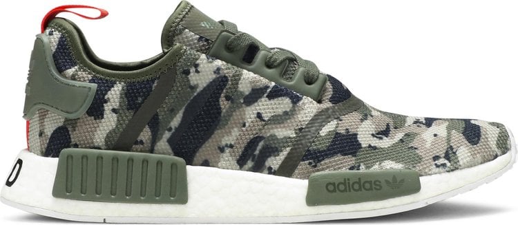 Лимитированные кроссовки Adidas NMD_R1 'Camo', серебряный - фото