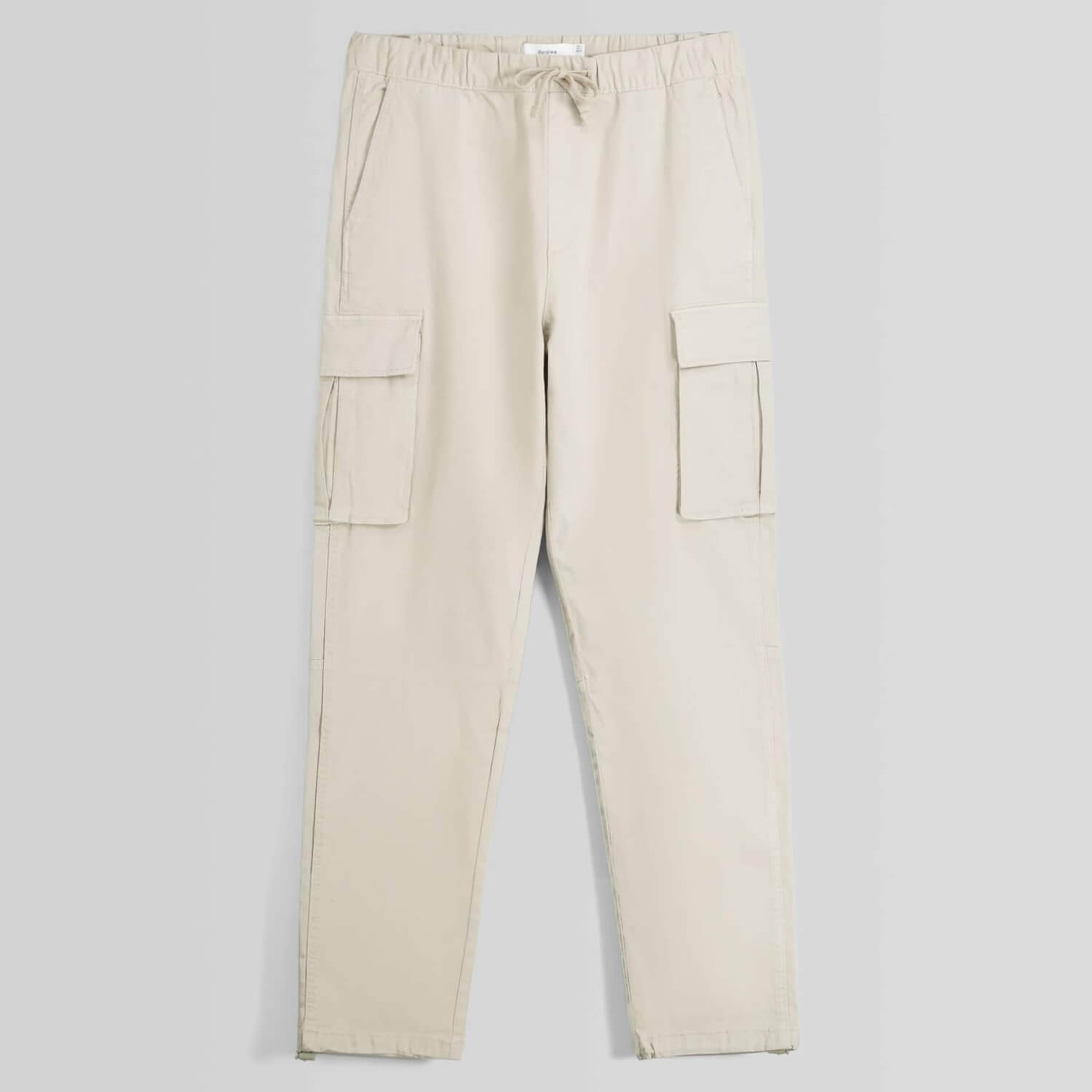 Брюки Bershka Cotton Cargo, светло-бежевый finn flare хлопковые брюки прямого кроя