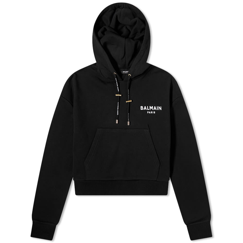 

Толстовка Balmain Flock Logo Cropped Hoody