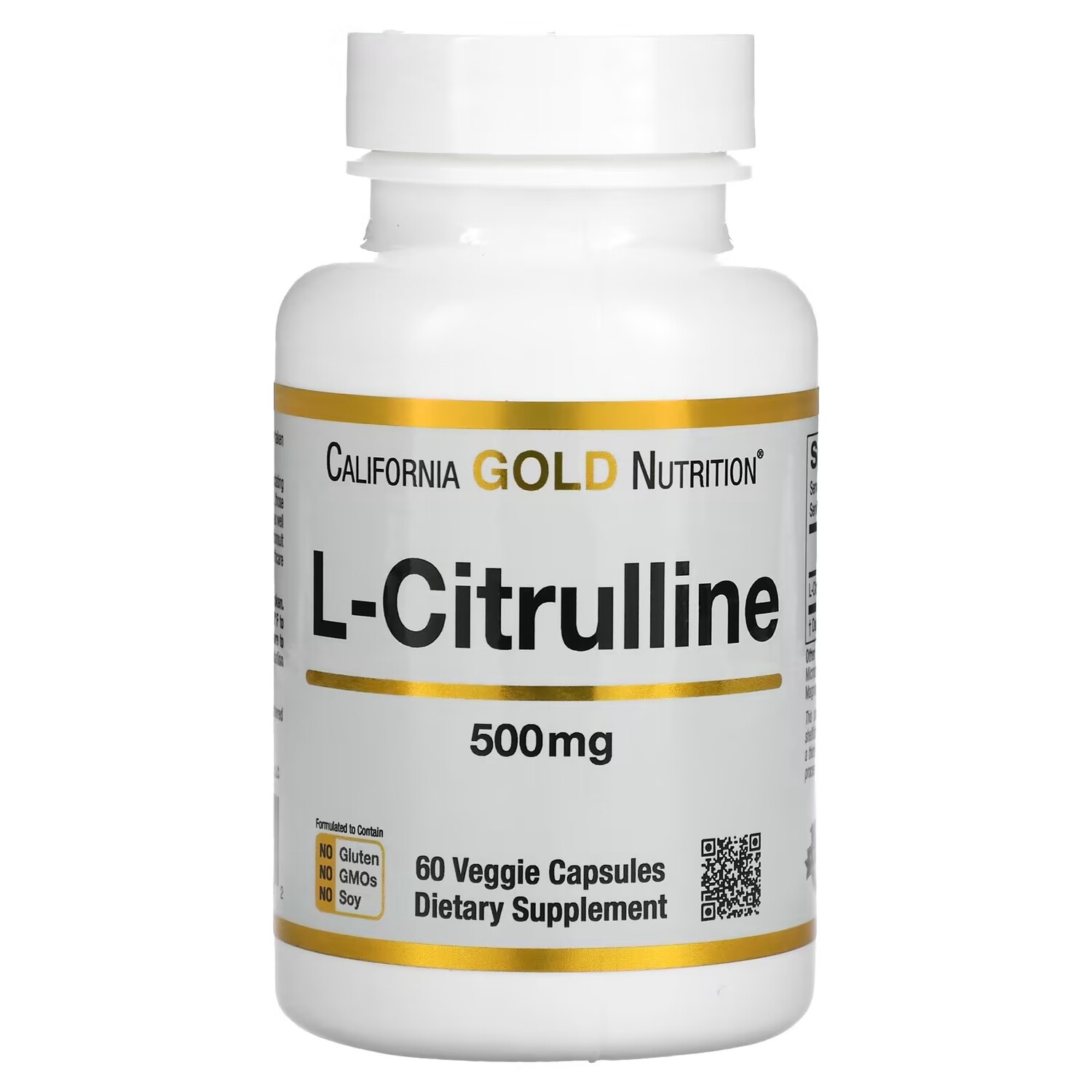 

L-цитруллин California Gold Nutrition, 60 растительных капсул