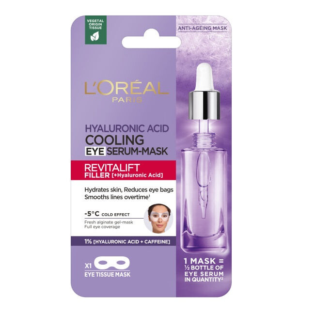 

L'Oreal Paris Revitalift Filler [+Гиалуроновая кислота] охлаждающая маска с сывороткой для глаз 11г