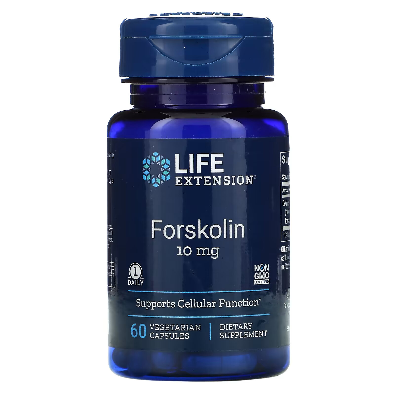 Life Extension, форсколин, 10 мг, 60 вегетарианских капсул futurebiotics форсколин 25 мг 60 вегетарианских капсул