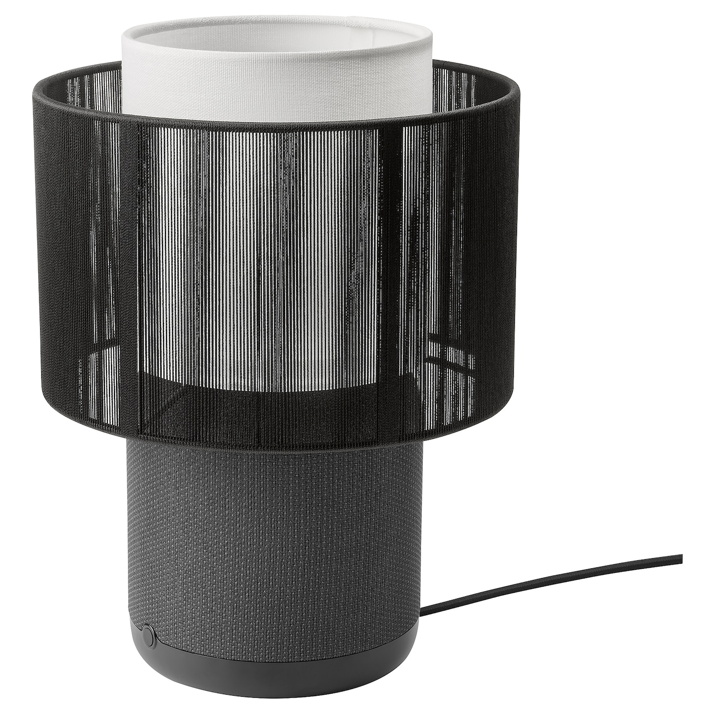 SYMFONISK Спикер-лампа с WiFi, брезент, черный IKEA