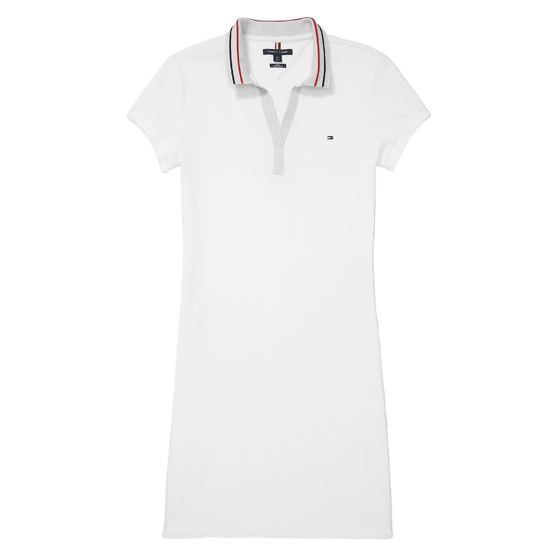 

Платье-поло Tommy Hilfiger Adaptive Logo Trim, белый