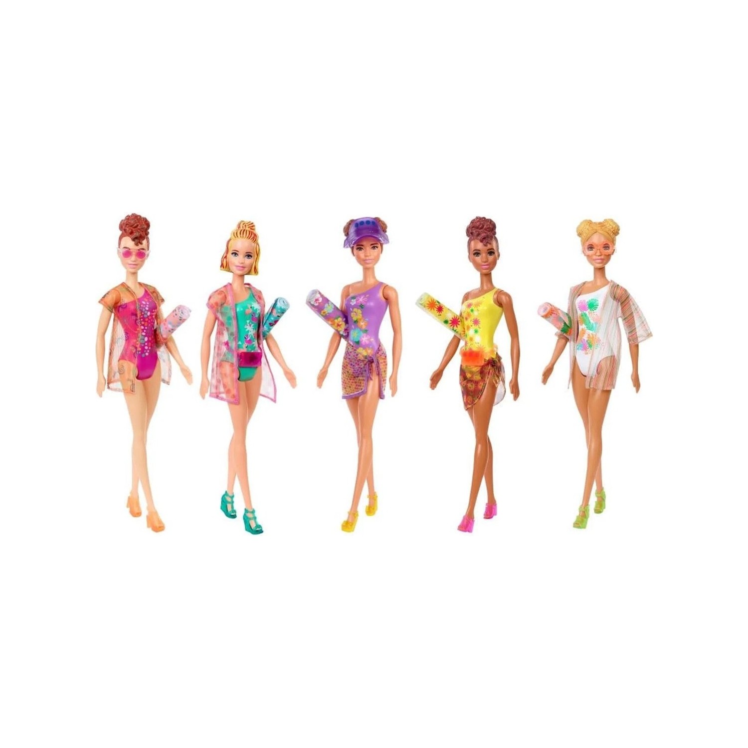Кукла Barbie сюрприз кукла barbie color reveal неоновая серия tie dye с 7 эффектами трансформация с изменением цвета нсс67