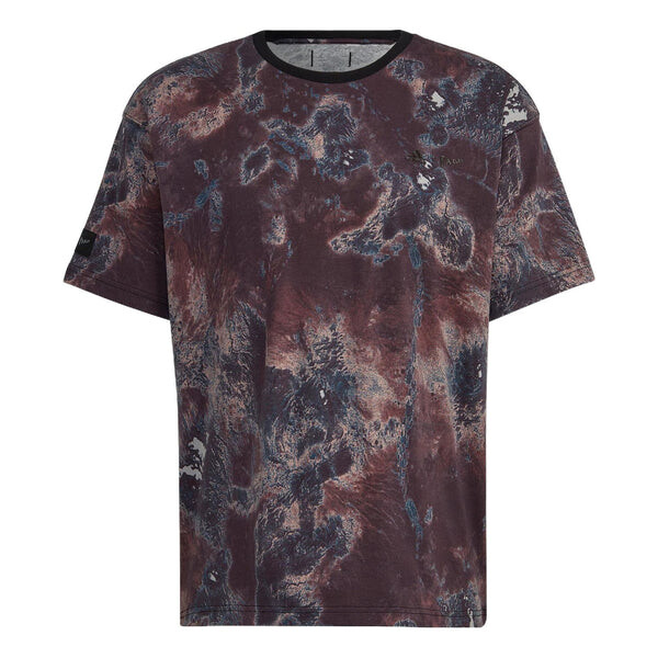 

Футболка Adidas Paint Splash Effect Printing Sports Short Sleeve Khaki Brown T-Shirt, Хаки