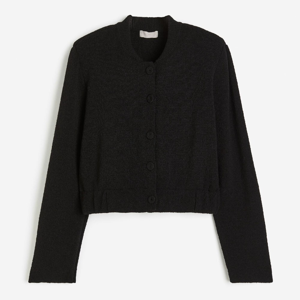 

Пиджак H&M Knit With Shoulder Pads, черный