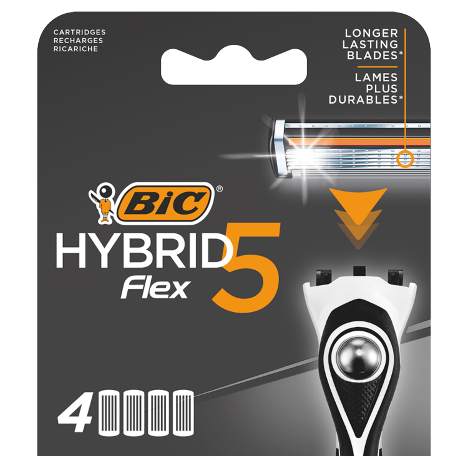 Bic Hybrid5 Flex картриджи для бритвы, 4 шт/1 упаковка