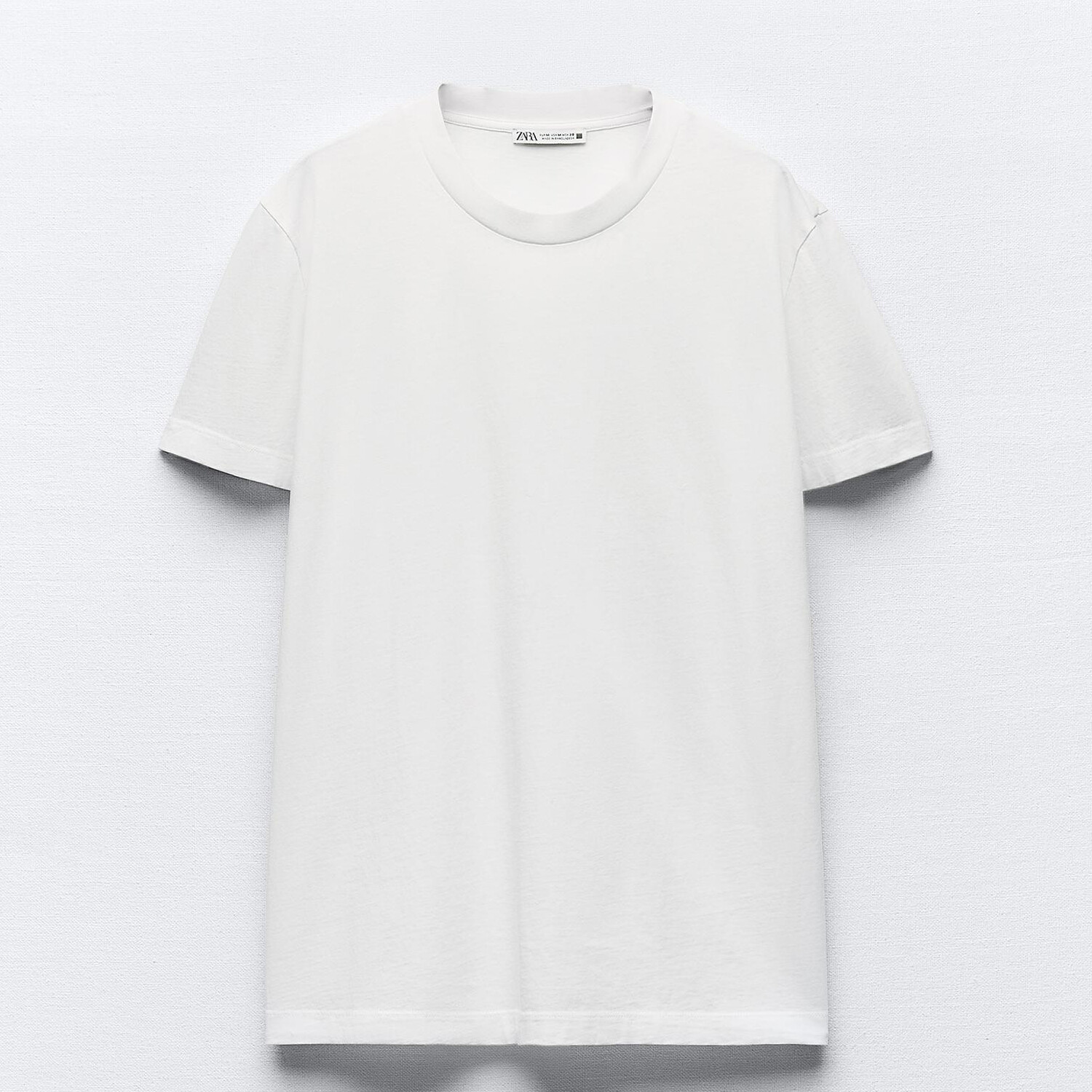 Футболка Zara Cotton With Enzyme Finish, белый толстовка zara with double finish черный