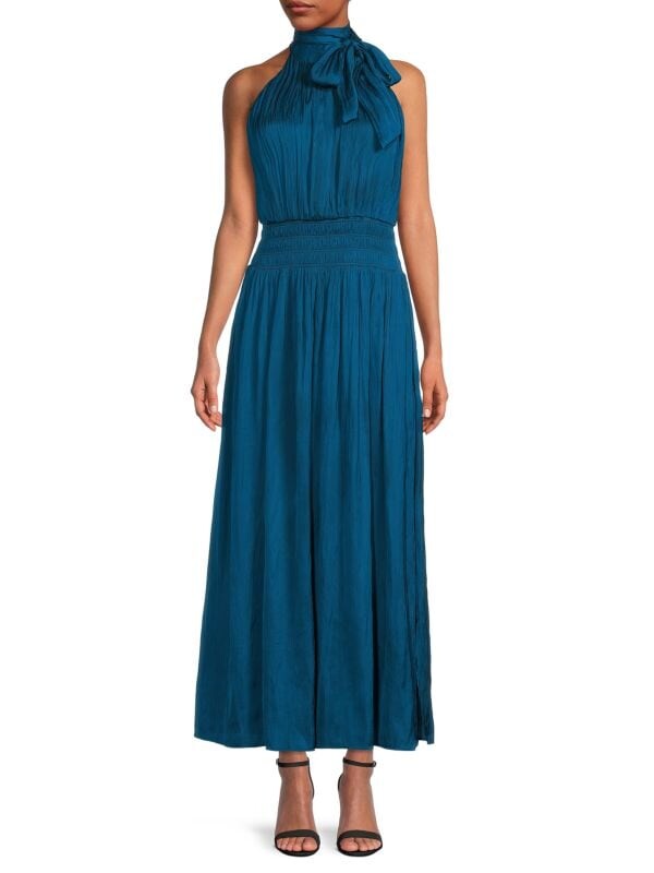 

Платье макси с завязками на шее BCBGMAXAZRIA Poseidon