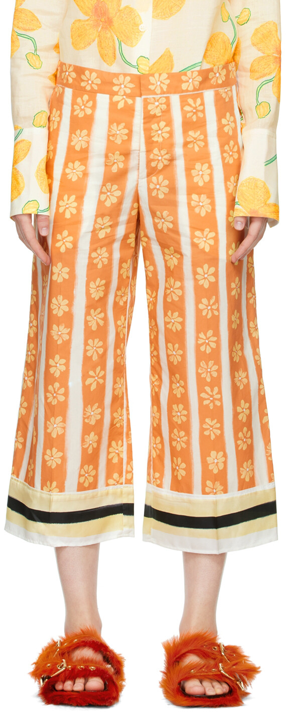 

Оранжевые хлопковые брюки Marni