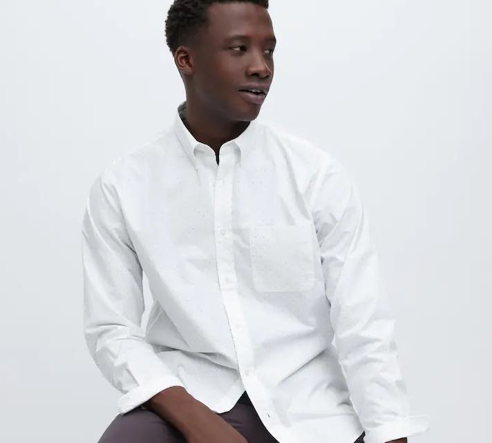 Рубашка Uniqlo Extra Fine Cotton, белый рубашка uniqlo extra fine cotton striped серый