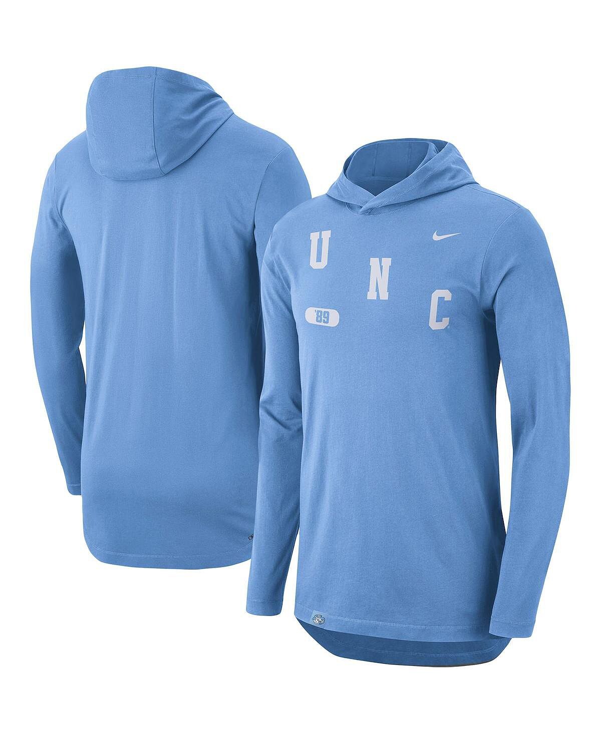 

Мужская футболка с капюшоном с капюшоном и длинными рукавами carolina blue north carolina tar heels team performance Nike, мульти