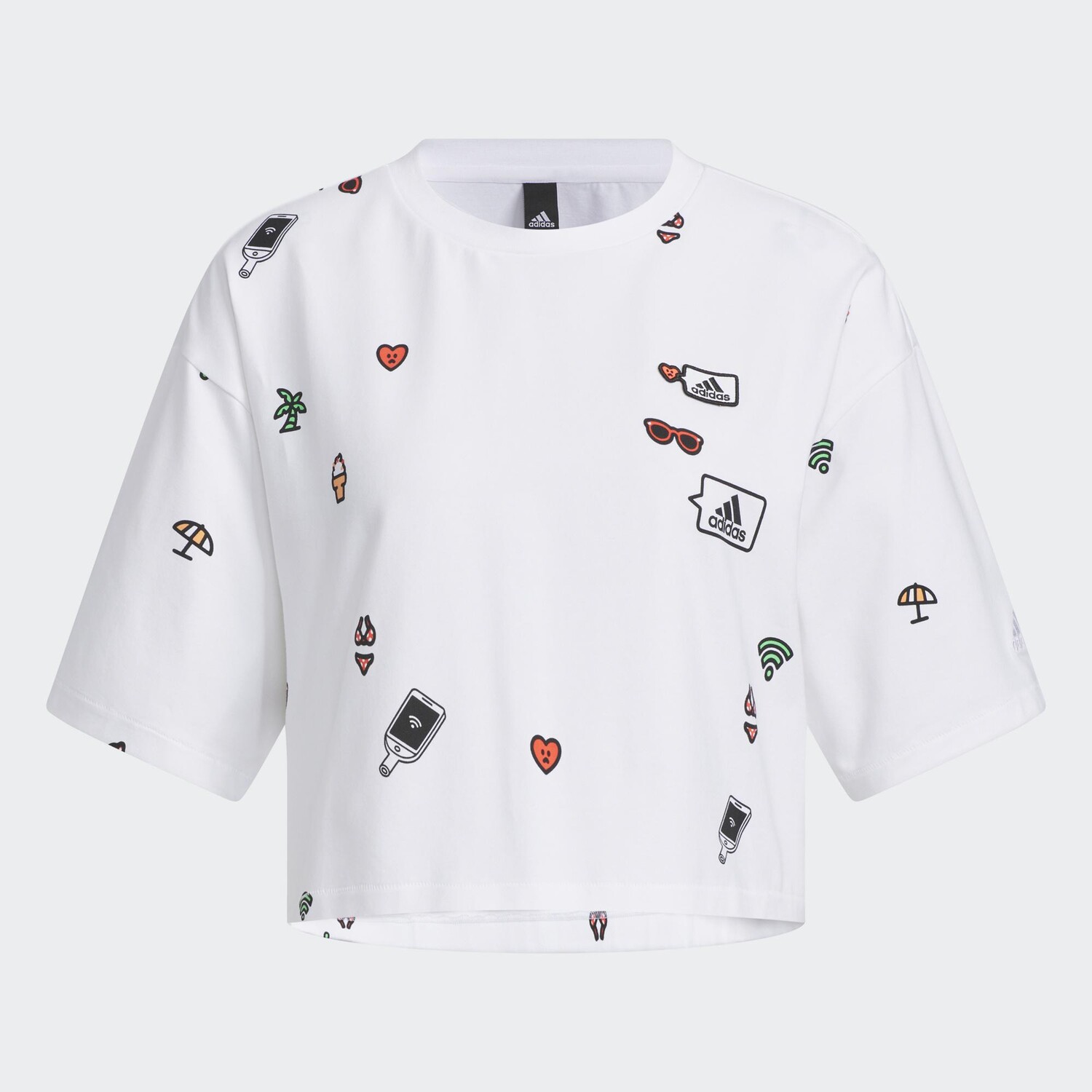 

Топ Adidas Professional Sports Training Seebin Short Sleeve, белый/мультиколор