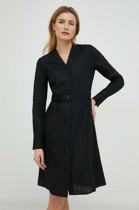 

Льняное платье Calvin Klein, черный