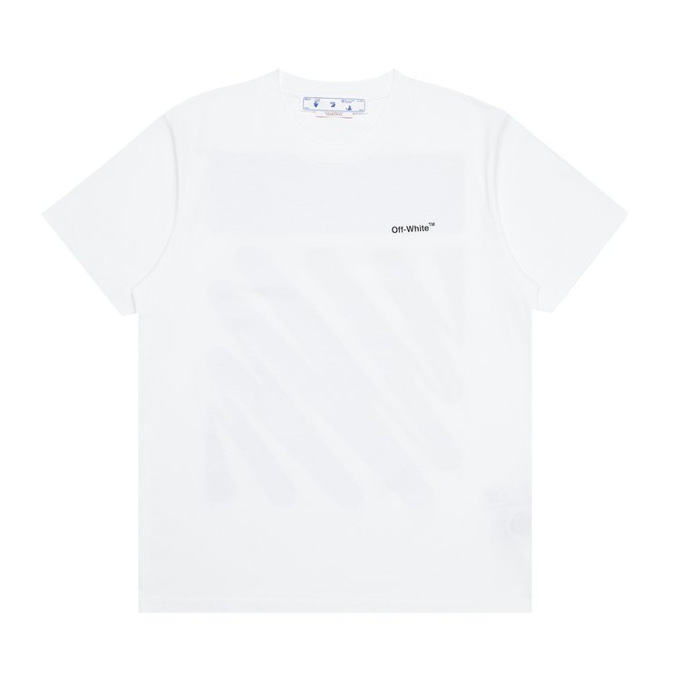 Футболка Off-White Wave Diag Slim Short-Sleeve Tee 'White/Black', белый - фото