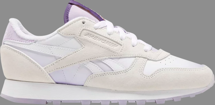 Кроссовки madwoman x classic leather 'white purple oasis' Reebok, белый - фото