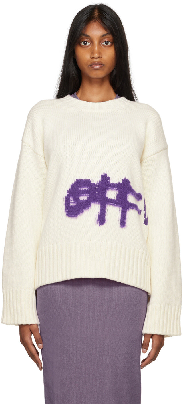 

Свитер Off-White с интарсией, Серый