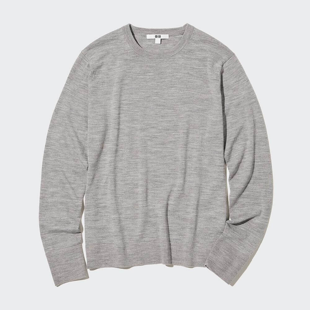 

Джемпер Uniqlo Extra Fine Merino Crew Neck, серый (Размер S)
