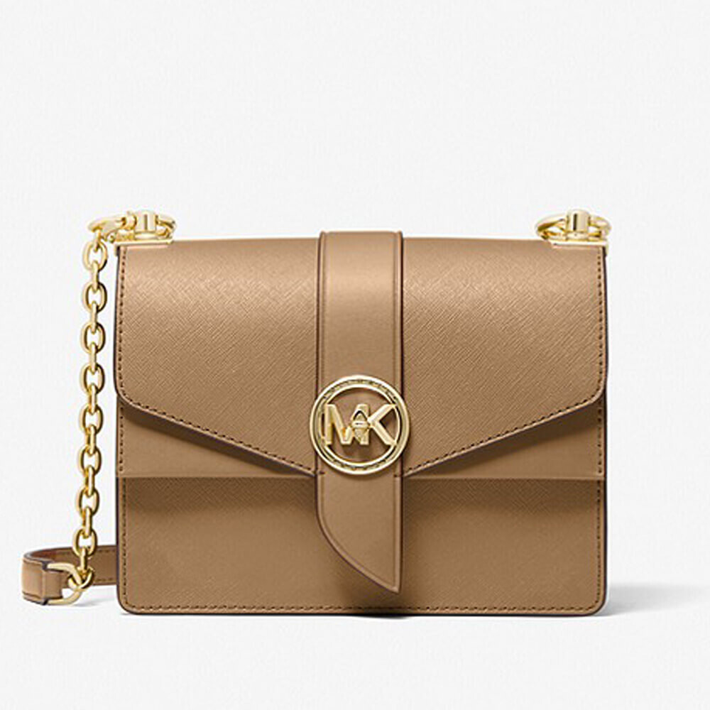 

Сумка кросс-боди Michael Michael Kors Greenwich Small Saffiano Leather, бежевый