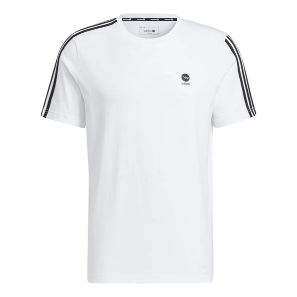Футболка Adidas neo Logo Printing Round Neck Sports Short Sleeve White T-Shirt, Белый футболка adidas brand logo printing round neck short sleeve white t shirt белый
