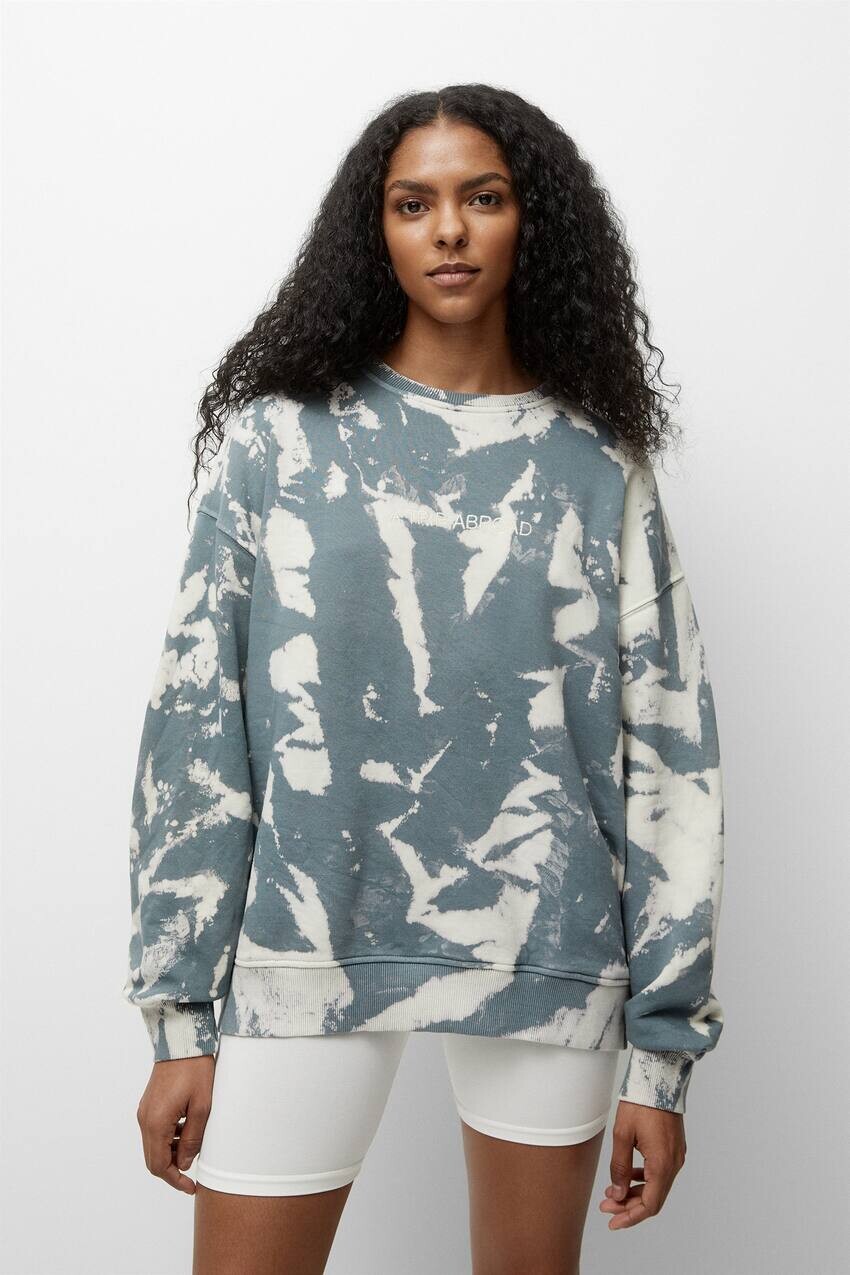 

Толстовка с вышивкой тай-дай Pull&Bear, серый
