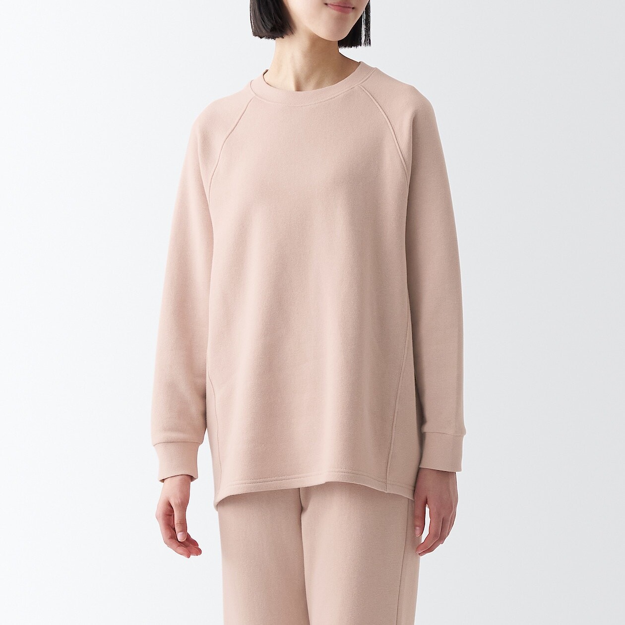 

Эластичный свитшот, пуловер оверсайз MUJI, светло-розовый