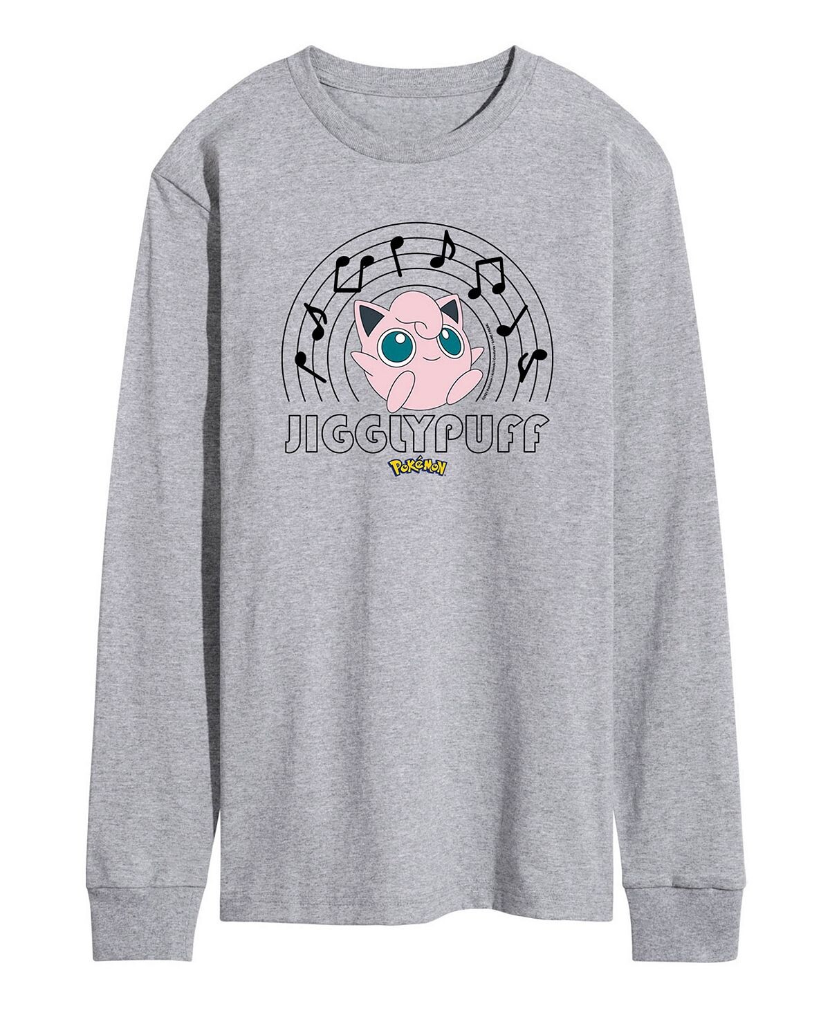 

Мужская футболка с длинным рукавом pokemon gigglypuff AIRWAVES, серый
