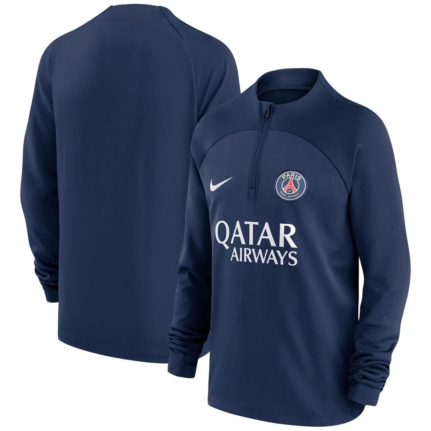 

Молодежный топ Nike Navy Paris Saint-Germain Academy Pro Drill Performance с молнией четверти реглан Nike