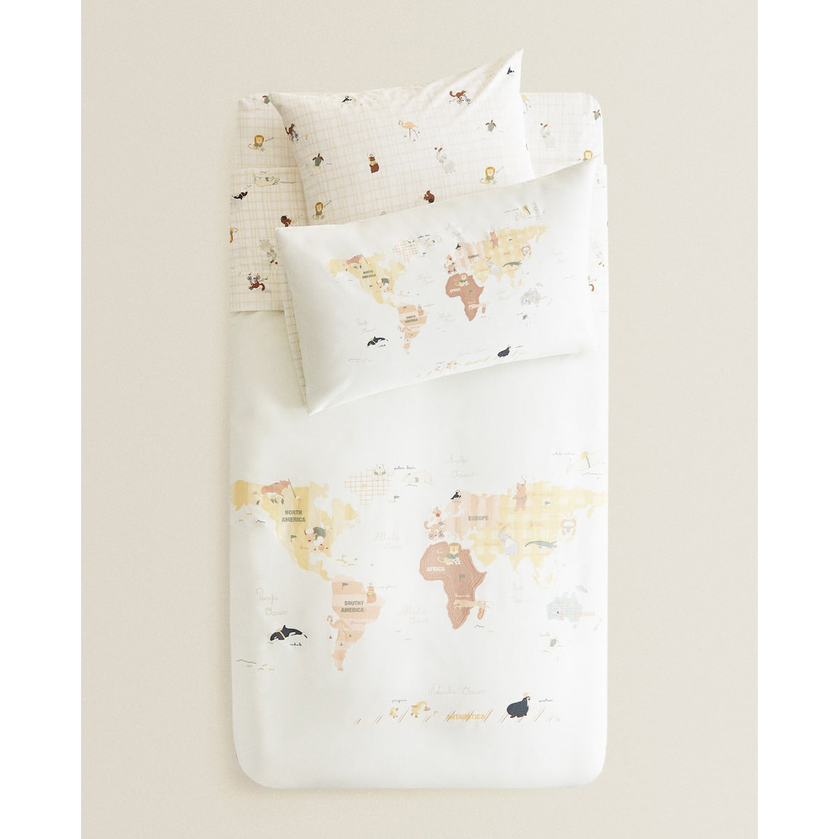 

Пододеяльник Zara Home Print Map, мультколор