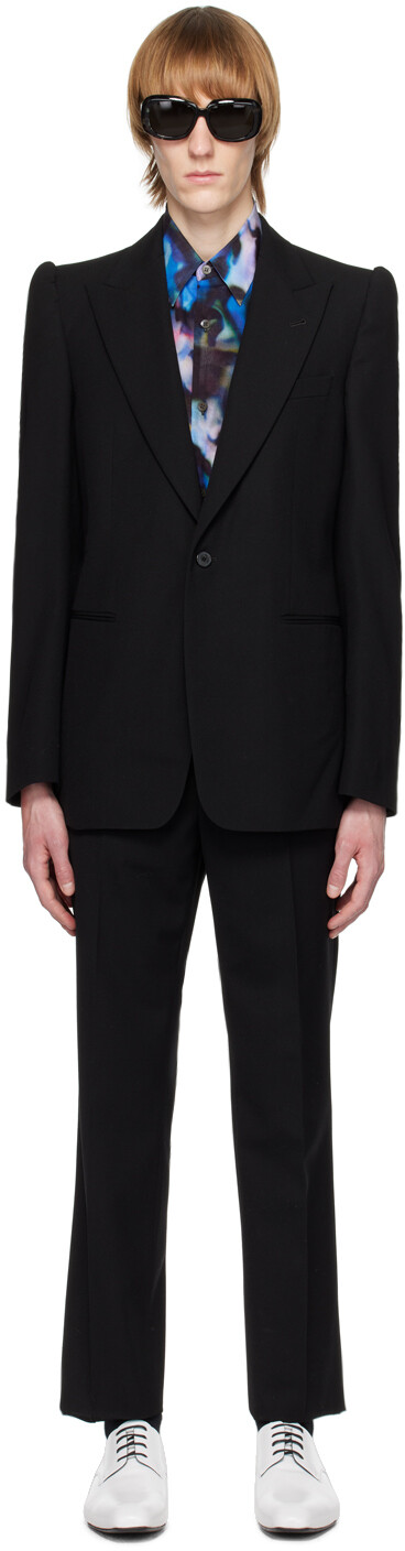 

Черный костюм с остроконечными лацканами Dries Van Noten