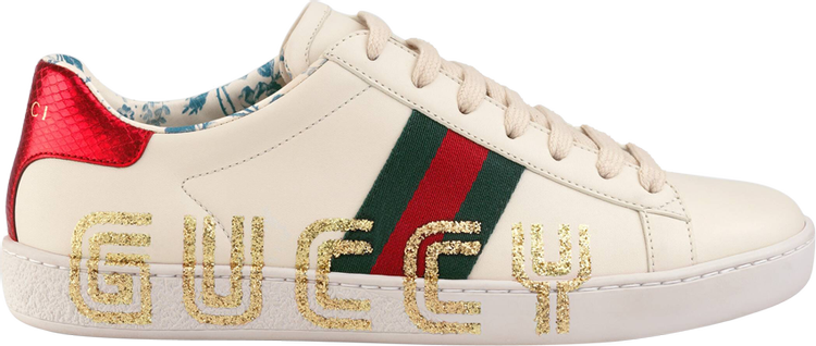 Кроссовки Gucci Wmns Ace Low Guccy Print, кремовый кроссовки gucci ace low guccy print белый