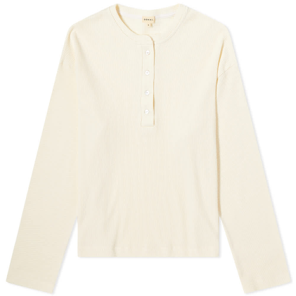 

Футболка DONNI. Long Sleeve Thermal Henley Tee